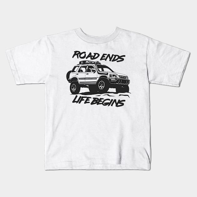 Road ends Life begins Kids T-Shirt by Markaryan